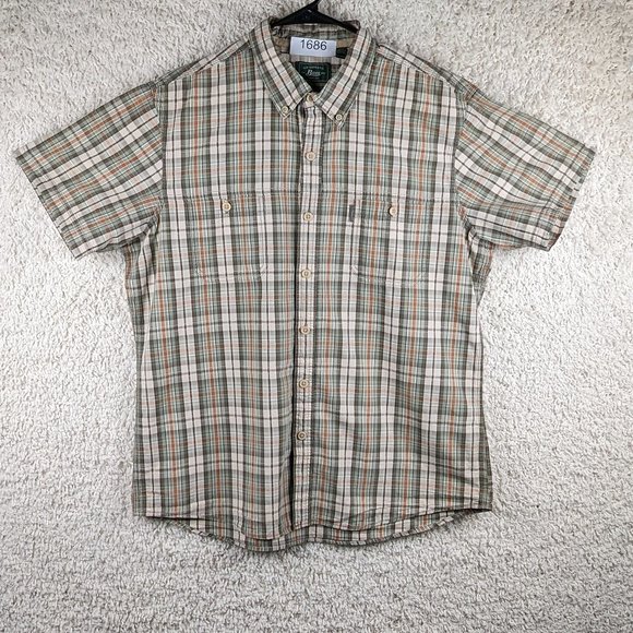 G.H.Bass & Co.* Men's Short Sleeve Button Down Curved Hem Chest Pocket Shirt~ XL - Picture 6 of 12